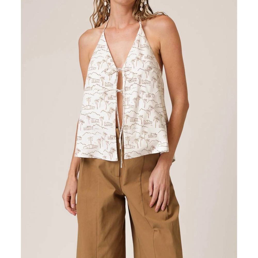 NEW LINE AND DOT edwina top in white/tan